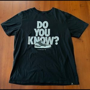 Nike Air Jordan Retro 3 “Do You Know” T-Shirt Black Cement Men's XL VTG Grey